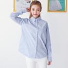 Tab-sleeve Cotton Shirt