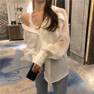 Lace Trim Camisole Top / Plain Shirt