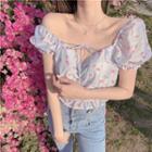 Off-shoulder Chiffon Blouse As Figure - One Size