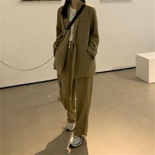 Wrap Blazer / Wide-leg Dress Pants