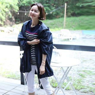 Hooded Loose-fit Zip-up Jacket