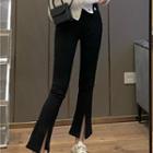 Slit Cropped Flared Jeans
