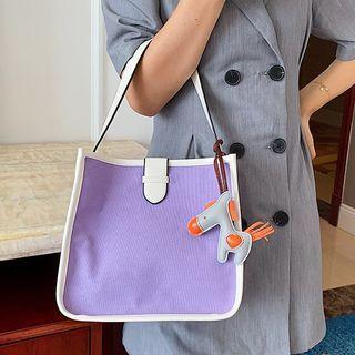 Contrast Trim Canvas Handbag