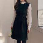 Plain Blouse / Belted Pinafore Dress