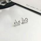 Bow Stud Earring 1 Pair - Silver - One Size