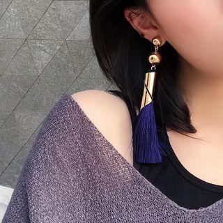 Tassel Dangle Earring 1 Pair - Earring - Gold & Black - One Size