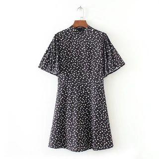 Short Sleeve Polka Dot Sheath Dress