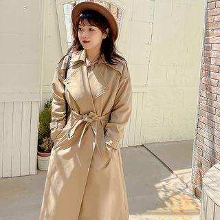 Plus Size Midi Trench Coat