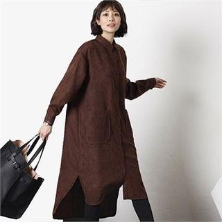 Dip-back Fleece Shirtdress