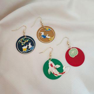Glaze Animal / Lotus Dangle Earring