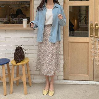 Ditsy Flower Midi Skirt