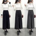 Woolen Wide-leg Cropped Pants