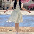 Short-sleeve Shirt / Spaghetti Strap A-line Dress