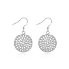 Simple Round Pattern Earrings Silver - One Size