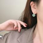 Rhinestone Drop Earring 1 Pair - Green - One Size