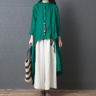 Drawstring High-low Blouse