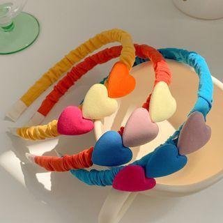 Fabric Heart Shirred Headband