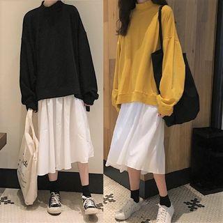 Set: Drop Shoulder Oversized Top + Sleeveless Dress