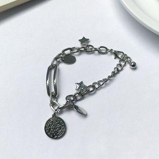 Alloy Coin Bracelet Silver - One Size