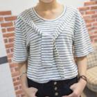 Stripe Mock Two-piece Short-sleeve T-shirt