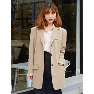 Notched-lapel Padded-shoulder Jacket
