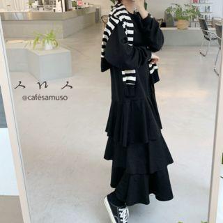 Drop-shoulder Tiered Maxi Pullover Dress