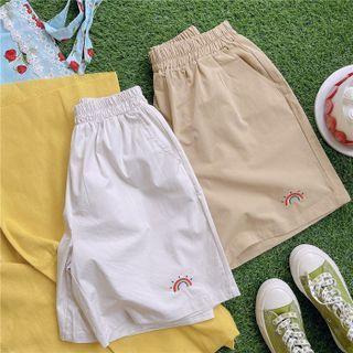 Rainbow Embroidery Shorts