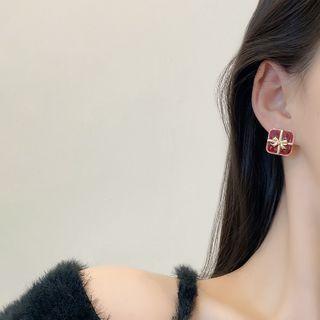 Bow Square Glaze Earring
