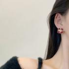 Bow Square Glaze Earring