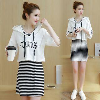 Nursery Set: Hooded Top + Striped Tank Dress