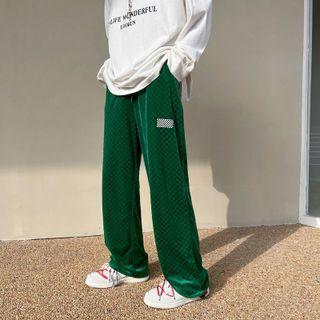 Checkerboard Applique Loose Fit Pants
