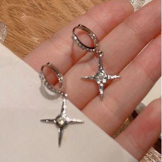 Star Alloy Dangle Earring 1 Pair - Silver - One Size