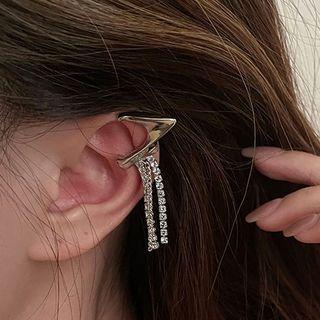Rhinestone Chain Alloy Cuff Earring