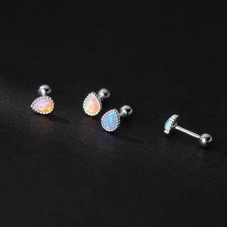 Faux Crystal Sterling Silver Drop Earring