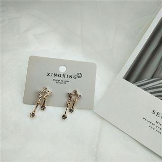 Star Ear Stud 1 Pair - Five Stars - 925 Silver - Earrings - One Size