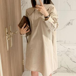 Sailor-collar Half-placket Dress