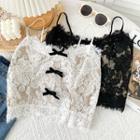Ribbon-accent Lace Camisole Top