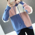 Color Panel Knit Hoodie