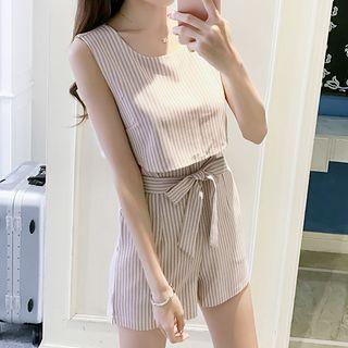 Set: Pinstriped Tank Top + Shorts