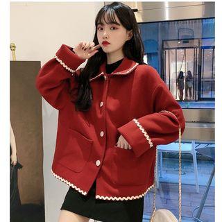 Faux Fur Collared Button Jacket