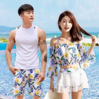 Couple Matching Floral Swim Top / Shorts / Skirt / Set