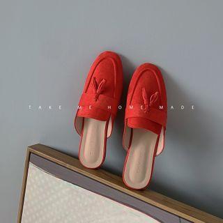 Plain Tassel Flat Mules