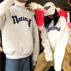 Couple Matching Turtleneck Lettering Pullover