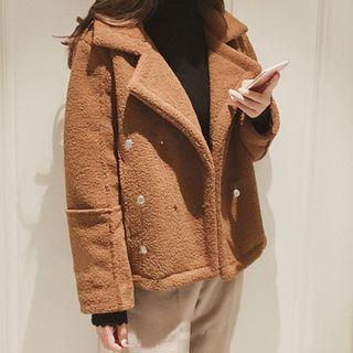 Snap Button Fleece Biker Jacket
