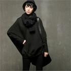 Batwing-sleeve Long Pullover