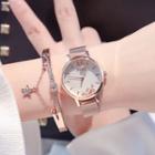 Set: Bracelet Watch + Rhinestone Star Bangle