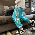 Lettering Print Two Tone Sweatpants