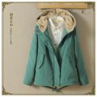 Hooded Drawstring Hem Jacket