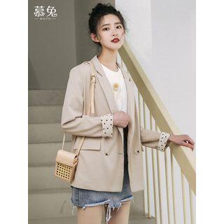 Dotted Cuff Double-breasted Blazer