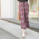 Drawstring-waist Wide-leg Pattern Pants